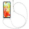 Coque Pour Redmi 12C - 11A Protection Renforcée TPU AntiChoc Transparent Avec Cordon Blanc
