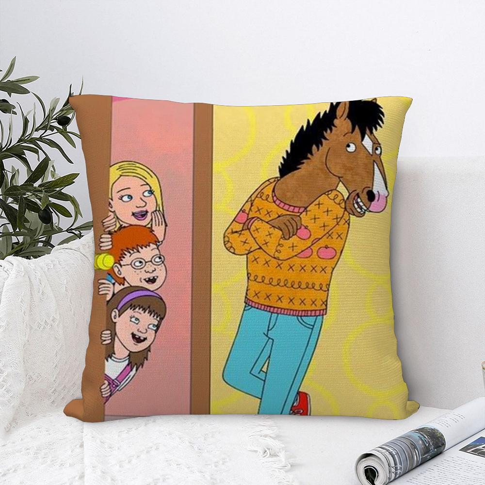 Наволочка для подушки Bojack Horseman Декоративная для дивана Домашняя Двусторонняя печать Плюшевая квадратная наволочка для подушки Декор для подушки