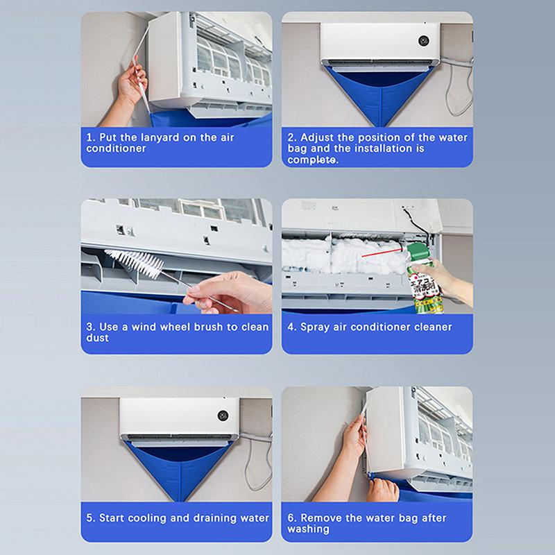 100 см Чехол для чистки кондиционера ПВХ Утолщенный очиститель с водяной трубой для дома 1-1,5 л.с. Сплит Навесной Кондиционер Инструменты