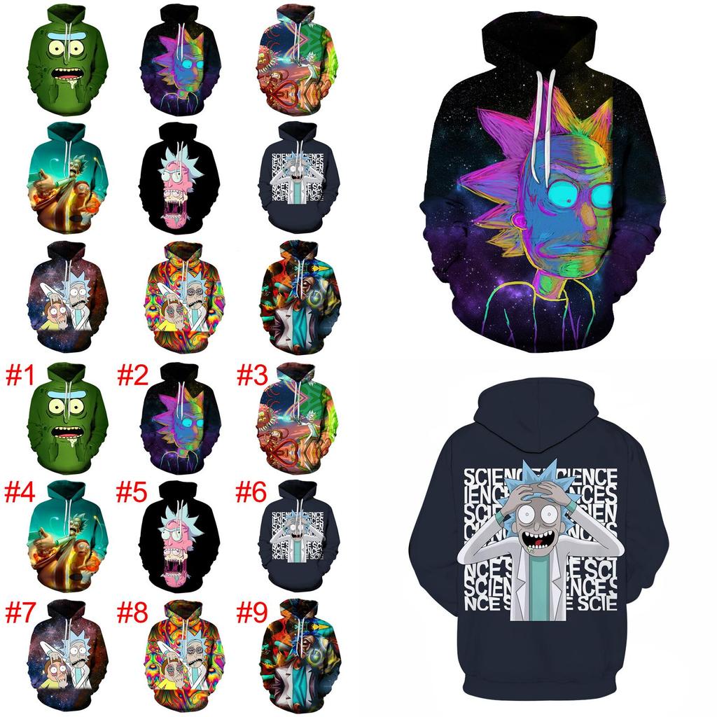 Rick And Morty 3d Print Womenmen Pullover Hoodie Sweatshirt Jumper Tops