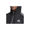 adidas BSC Полосатая куртка с карманом на молнии и завязками на капюшоне Женская куртка черного цвета H55345