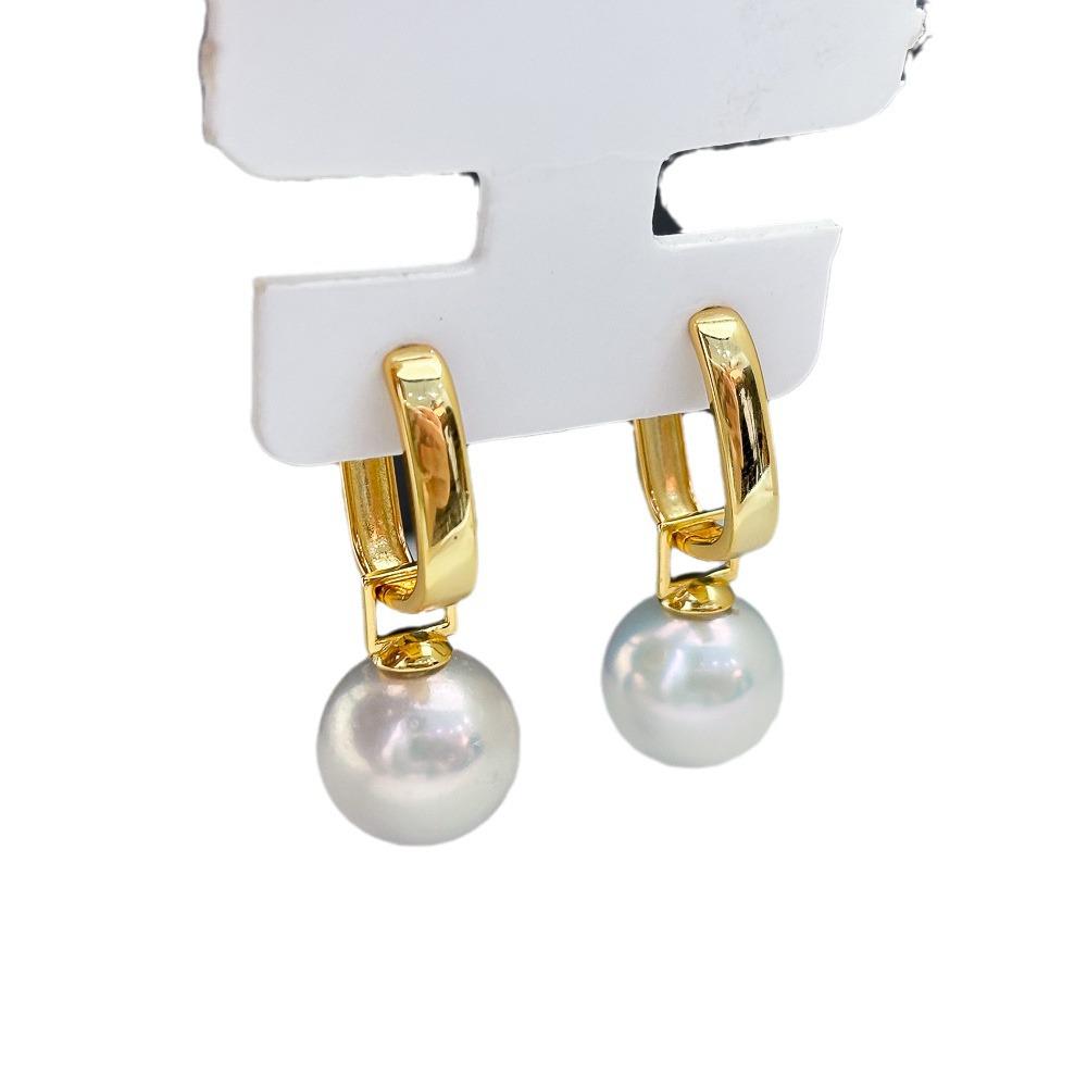 DIY Жемчужная фурнитура S925 Стерлинговое серебро Пуссеты Основы для серег для жемчуга 9-15 мм - Простые серьги-каффы 22293