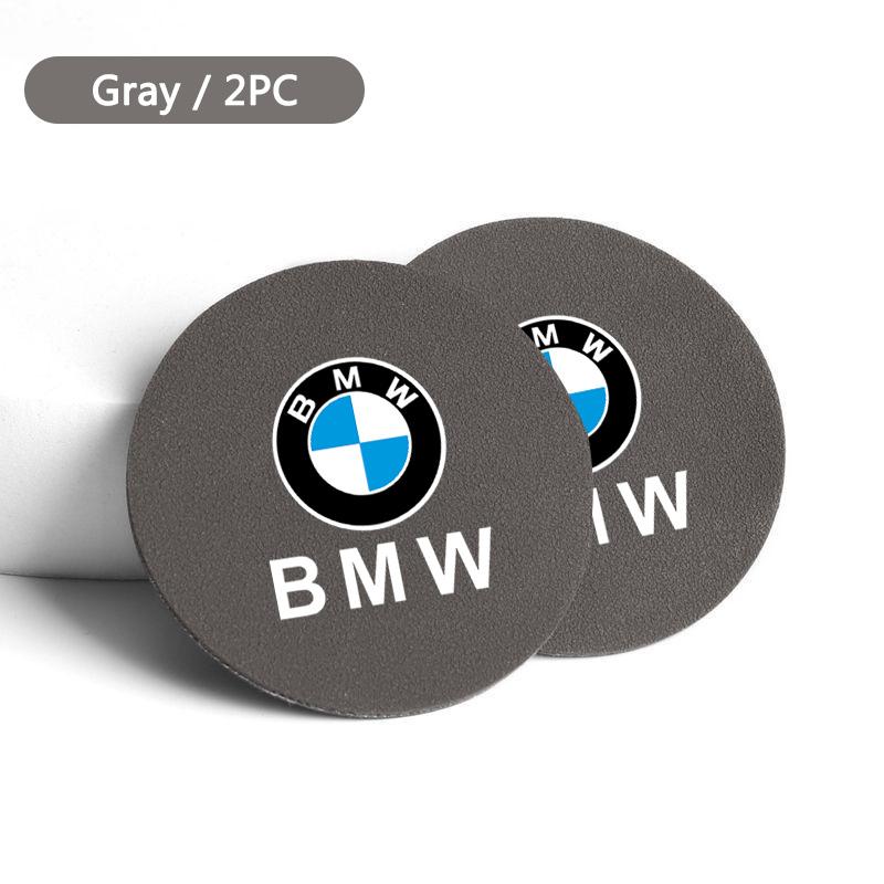 2pcs Suede Car Coaster Mat Water Cup Slots Non-Slip Pad For BMW M Performance F20 F40 F22 F30 E90 F32 F10 F06 F07 F46 M3 M4 M5