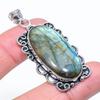 Labradorite Gemstone Handmade 925 Sterling Silver Jewelry Pendant 2.09" Q7U12