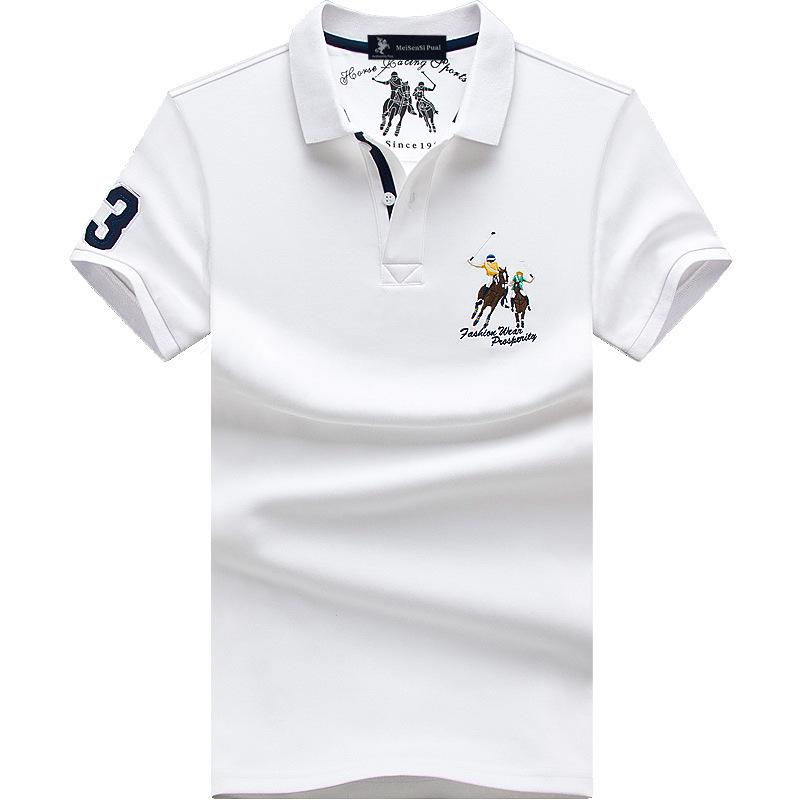 Мужская рубашка-поло премиум-класса Paul - Летняя с коротким рукавом, с лацканами, из чистого хлопка, доступна в больших размерах