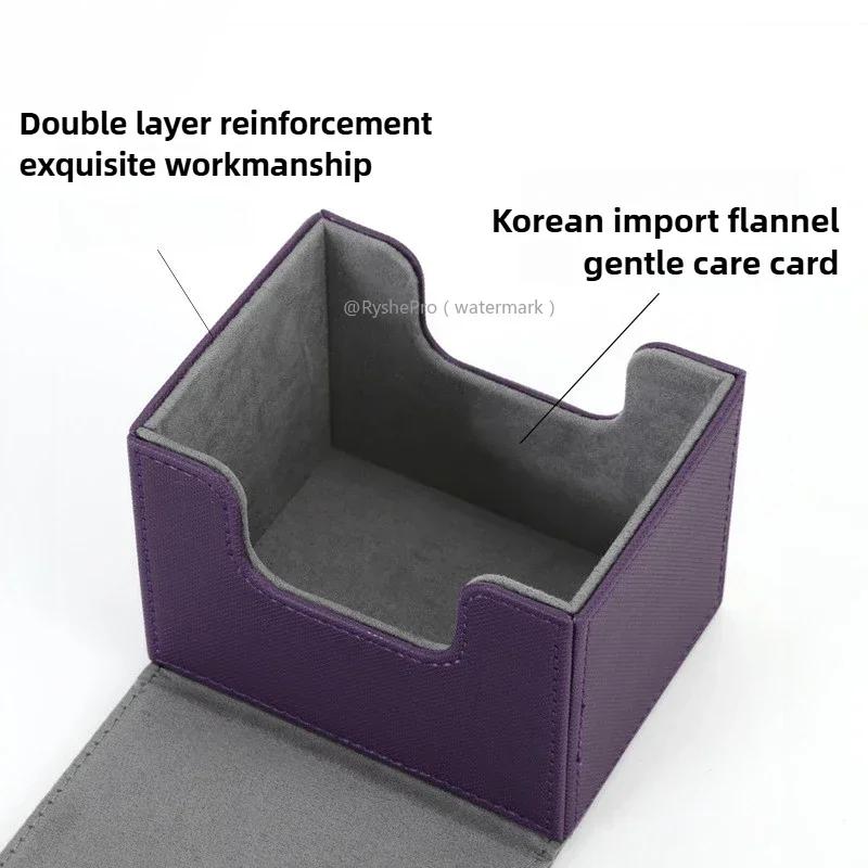 Commander Card Deck Box Fit 100+ Single Sleeved Card Storage Box Leather Magnet Magic Gathering Card Case for TCG CCG MTG Cards