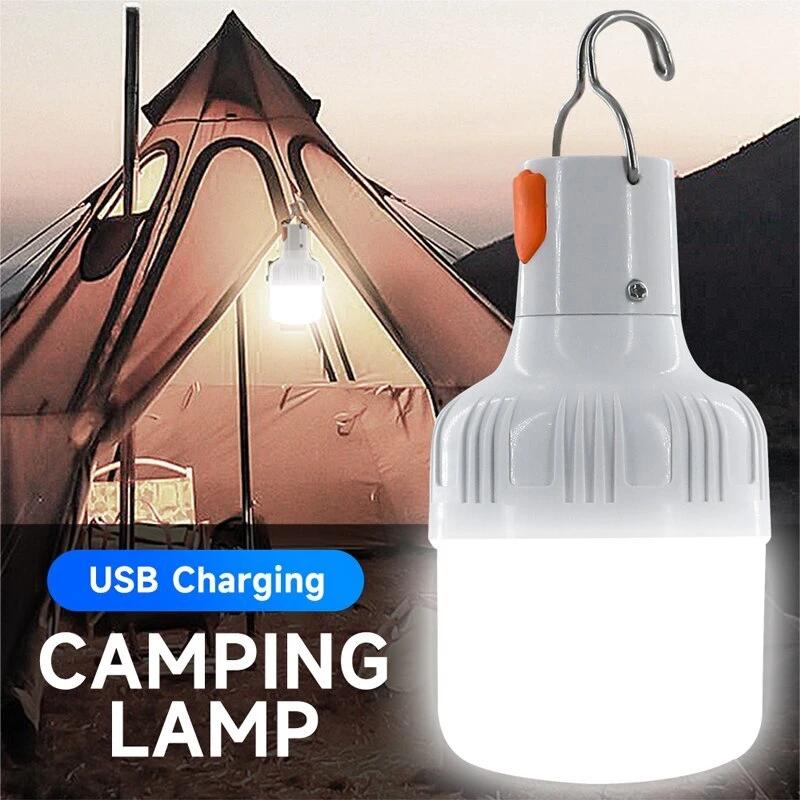 Led Lamp USB Charging Emergency Lights Camping Light Bulbs Portable Lantern Battery Light Bulb Hook Outdoor Lamps Fishing H7 T10