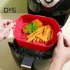 Silicone Air Fryer Baking Pan Liners with Handles Food-Grade Silicone Oven Liner Non-Stick Reusable Airfryer Accessories for 4-6 Qt Air Fryers