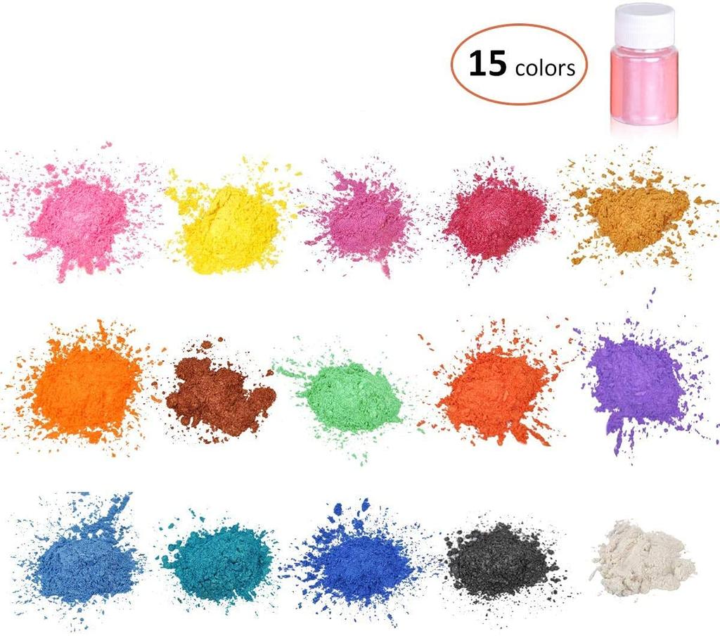 Nail Powder for Nails and Resin, 15-Color Set, Nail Art Materials, DIY Nail Design, UV Resin Dye, Mica Powder, Mica Powder, Mica Powder, Natural