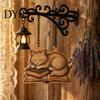 Cat Decor for Book Lovers Vintage Bookshelf Light with Sleeping on Design, Retro Lantern Unique Craft Gifts Students Lamp Reading, Decorative