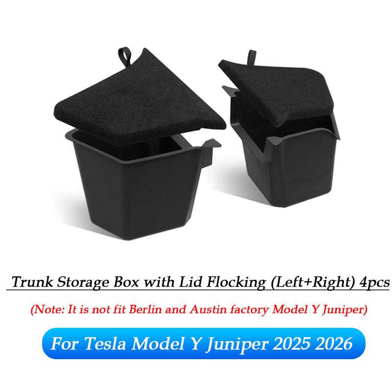 Для Tesla Model Y Juniper 2025 Бокс для хранения сбоку заднего багажника Органайзер для груза TPE Контейнер Коврик с флокированием Перегородка Аксессуары