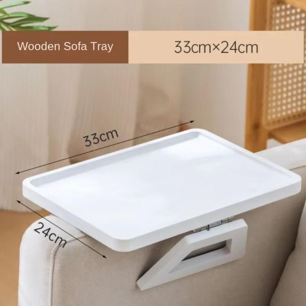 Нескользящий деревянный складной диванный столик с зажимом для дивана, органайзер для подлокотника дивана, поднос для закусок