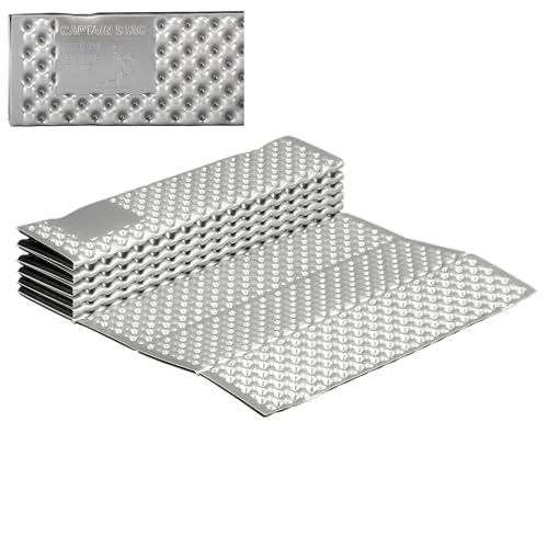 Captain Stag IXPE Foam Camping Mat, 56 x 186 cm, Aluminum-Coated, with Storage Bag, Black x Silver, UB-3078