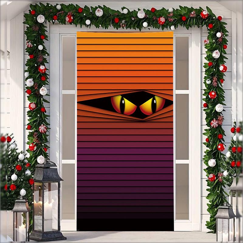 Рождественский гобелен на дверь из эластичной ткани - Фон с подарками Санта-Клауса для праздничных вечеринок