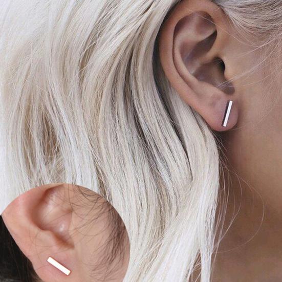 Минималистский бар Stick Line Женщины Серьги-гвоздики Партия Ювелирные изделия День Святого Валентина