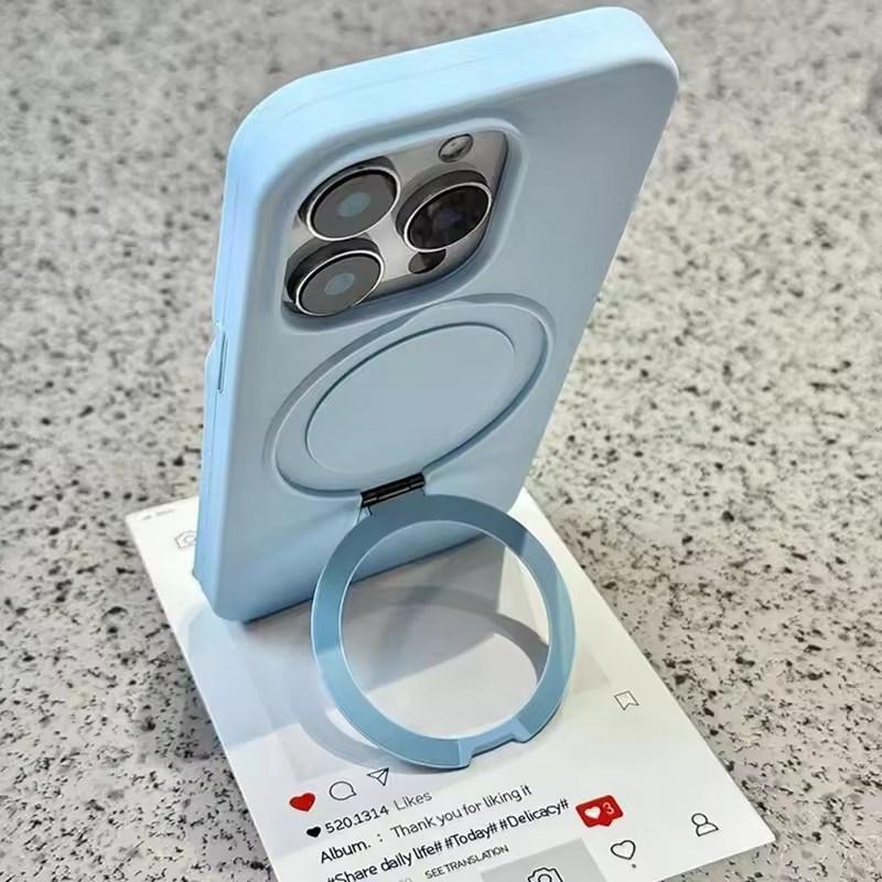 Роскошный чехол из жидкого силикона с подставкой-кольцом и поддержкой Magsafe для iPhone 17 Air 16 15 14 13 12 11 Pro Max Plus, магнитный матовый мягкий чехол