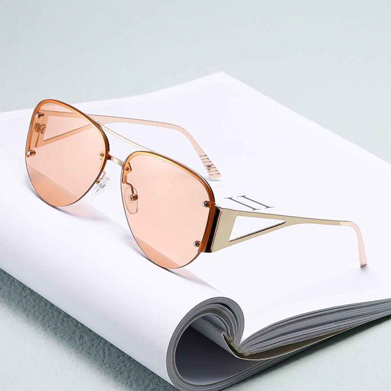 Vintage Half Frame Versatile Sunglasses Hot Fashion Aviator Sunglasses