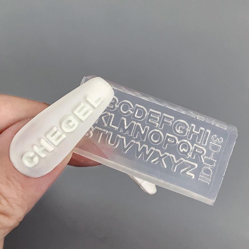 1 шт. 3D силиконовая форма для резьбы по ногтям, формы для английских букв, штамповка, дизайн, гелевые трафареты, аксессуары для маникюра «сделай сам», инструменты