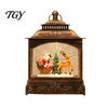 Battery Operated Night Lamp Christmas Snow Globes with LED Light, Light Up Sphere Retro Table Ornament Lantern, Battery/USB Powered Swirling