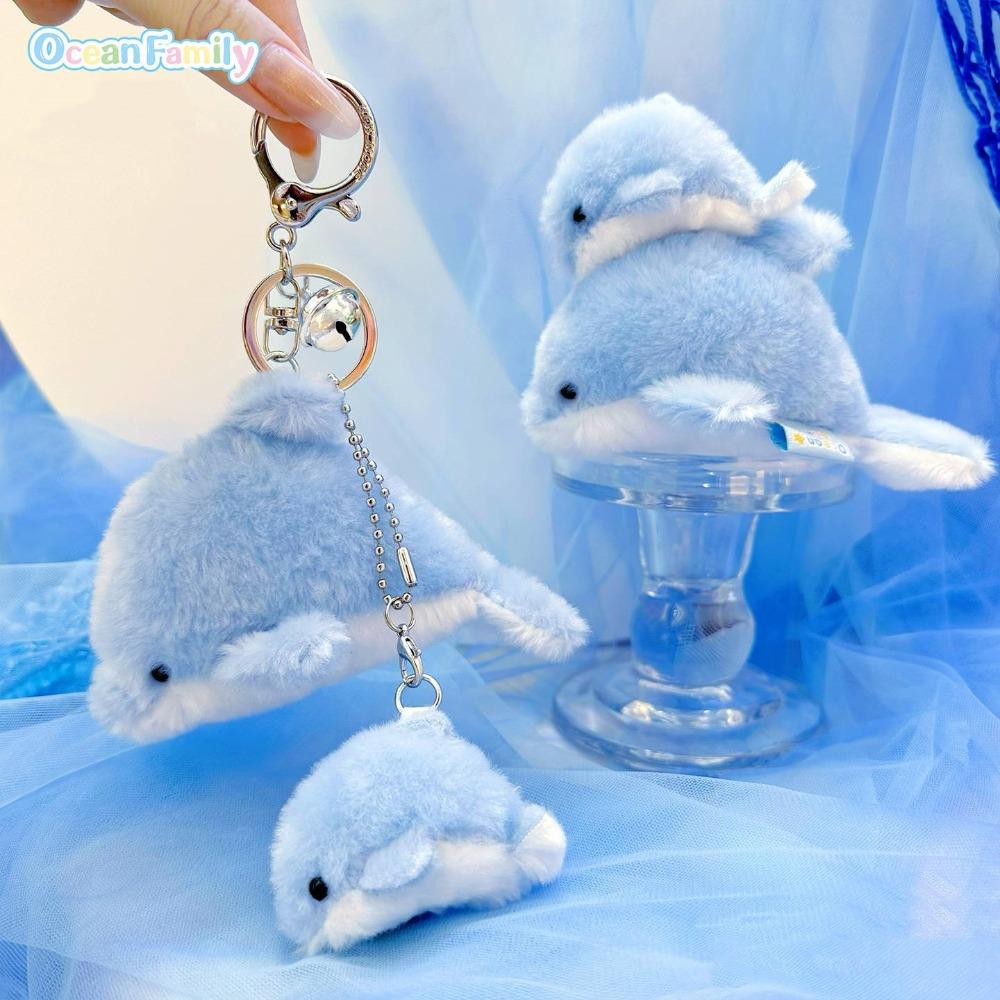 Soft Plushie Shark Crab Pendants Key Holder Dolphin Seal Keychain Sea Animal Plush Bag Charm