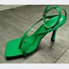 Summer Fashion Women 9cm High Heels Strap Blue Green Gold Sandals Lady Fetish Sandles Stripper Luxury Brand Designer Shoes