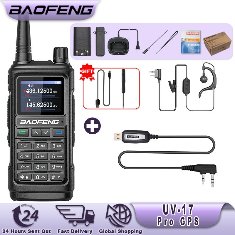Baofeng UV-17 Pro GPS Walkie Talkie 108-130MHz Air Band VHF UHF 200-260MHz 350-355MHz FM Radio Six Bands Freq Copy Waterproof