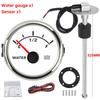 52mm Gauge Water Water Level Gauge with 0-190 Ohm Water Level Sensor 100-500mm Level Indicator with Red Backlight for Boat Car
