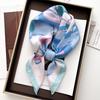 70cm Square Scarfs Retro Ptint Headscarf Women Foulard Banana Head Scarf Female Hijab Soft Satin Neckerchief