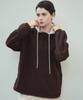 Худи с контрастной подкладкой из флиса_Коричневое(W25-Tp46)
