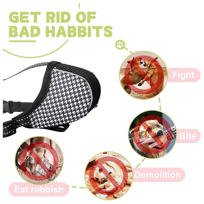 Мягкий намордник для маленьких и больших собак, маска против укуса, жевания, лизания, дышащая сетка без коры, с принтом, полное покрытие, намордники