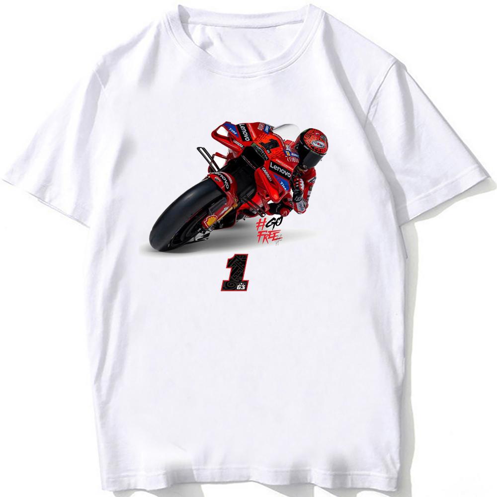 Francesco Pecco Bagnaia 63 Gp Pecco 1 King 3 Stars Riding Tshirt Hip Hop Boy Casual T Shirt Unisex Motorcycle Sport White Tees