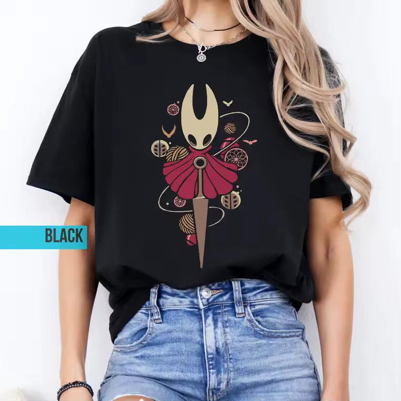 Hollow Knight independent game character Hornet retro 3D printed short sleeved men's and women's T-shirT shirt street unisex top