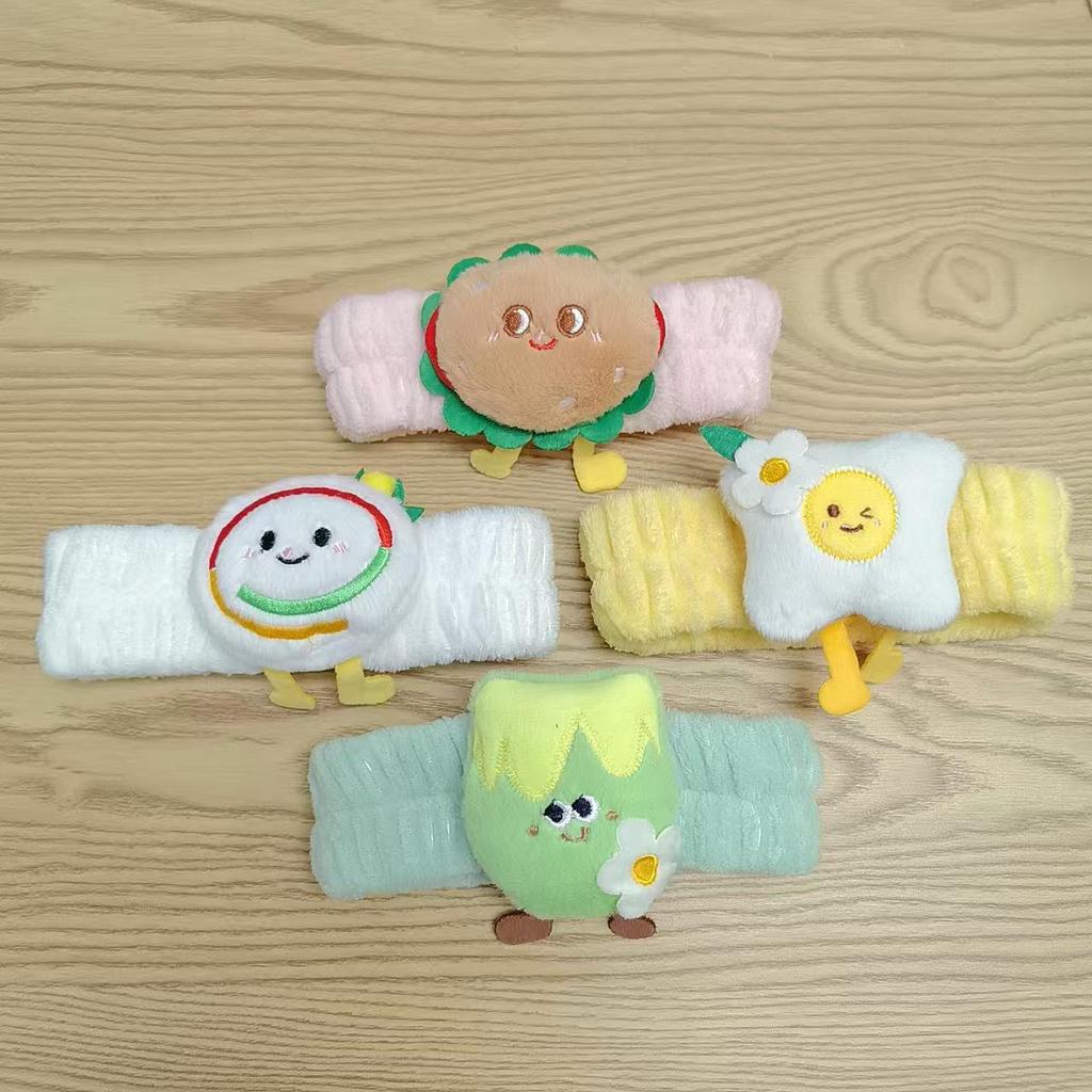 Корейская мультяшная фланелевая рождественская повязка на голову - Милая плюшевая резинка для волос для умывания лица и макияжа