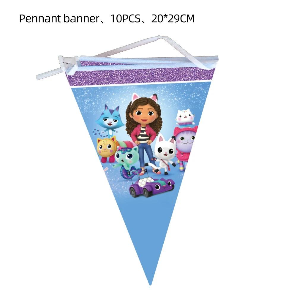 Pink Gabby House Birthday Party Decoration Banner Balloons Gabby Paper Cake Topper Plate Napkins Girl Party Decorations Supplies