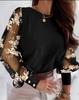 Women's Round Neck Petal Sleeve Shirt