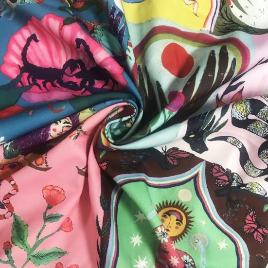 Fall Summer Women Dress Stand Collar Single-breasted Long Lantern Sleeves Slim Waist Vintage Ruffle Edge Colorful Print Mini Dress