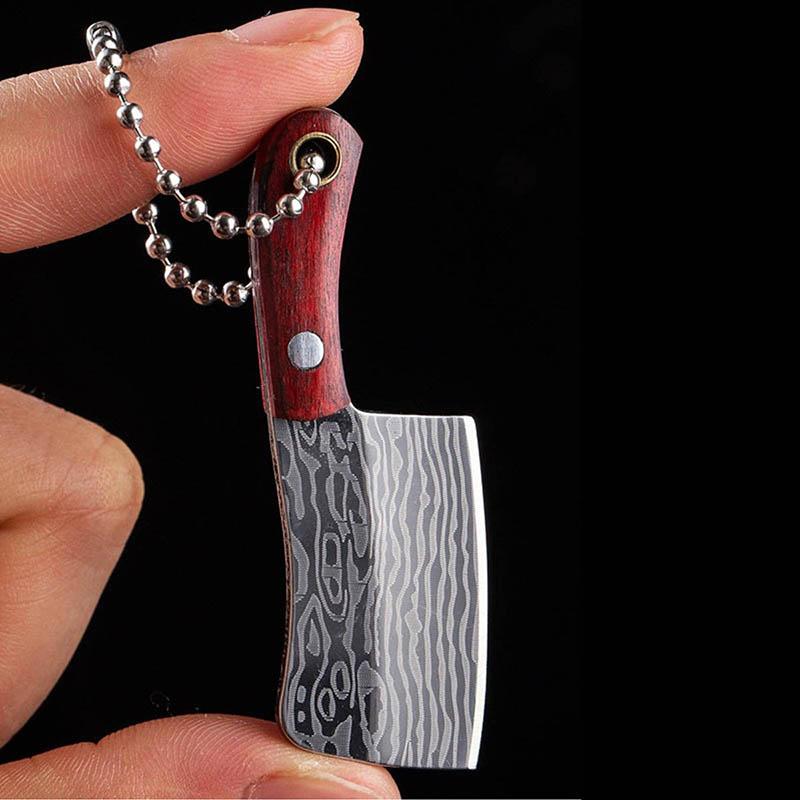 4 шт./набор карманных мини-ножей с дамасским узором для кухни, очистки, распаковки, резки, брелок, ножи, портативный брелок-подвеска