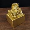 Golden Chinese Dragon Statues Figurine Big Imperial Jade Seal Resin Craft Feng Shui Year Zodiac Dragon Sculpture Home Decoration