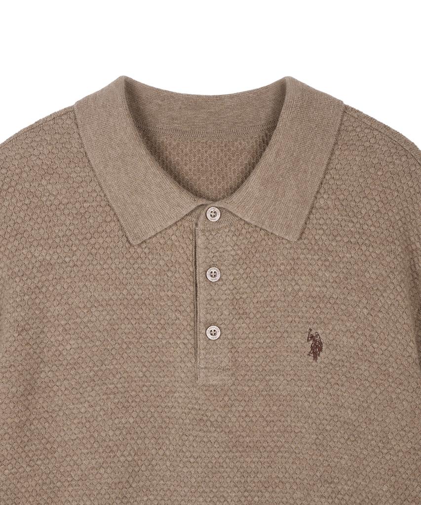 USPOLOASSN Merino Wool Collar Knit_Melange Beige