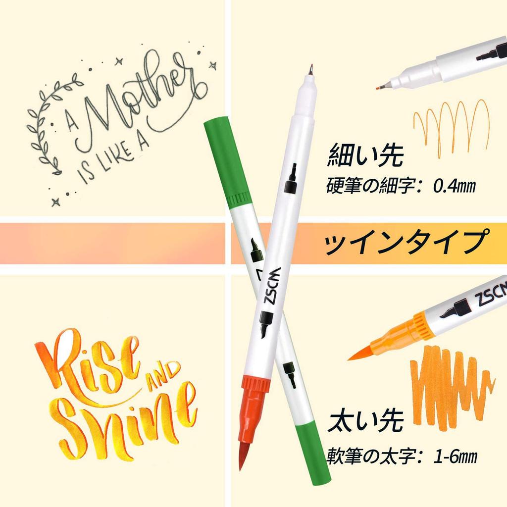 M ZSCM Color Pen 60 Color Set Watercolor Paint Brush Artist Painting Brush Fine Point Dual Tip Art Marker Pen Set Paintbrush Coloring Book Office