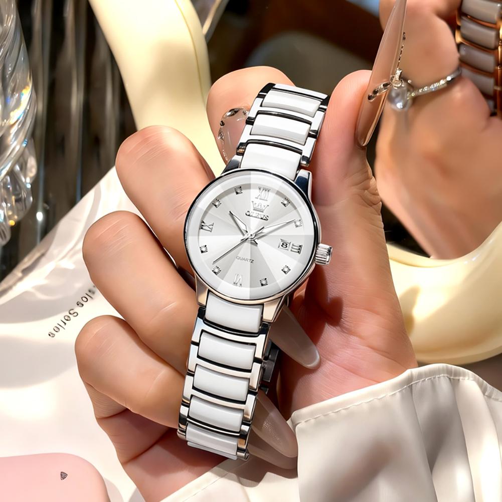 OLEVS New Women Watch Fashion Creative Ceramic Watch Women Casual Sport Waterproof Watches Quartz Clock Gift Montre Femme
