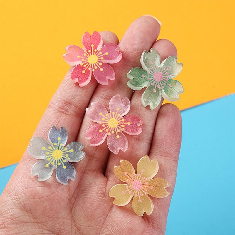 1Set Cherry Blossom Shoe Charms Set Colorful Flower Advanced Shoe Decorations DIY Detachable Buckle Shoes Accessories