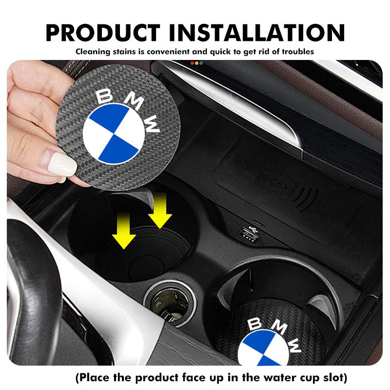 2pcs Car Coaster Water Cup Holder Anti-Slip Pads Accessories For BMW M 1 3 4 5 6 7 Series M3 M6 F01 F02E34 E36 E70 F10 X6 X1 UF0