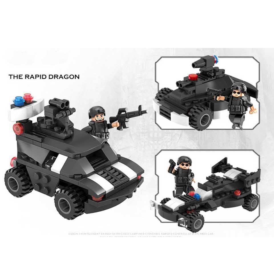 6IN1 SWAT City Truck Строительные блоки Наборы вертолетов Кирпичи Развивающие игрушки для детей