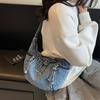 Популярная маленькая сумка женская новая повседневная универсальная джинсовая сумка-мессенджер на одно плечо под мышкой сумка-пельмень