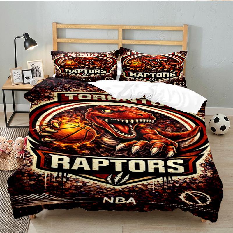 Raptors basketball Logo Bedding Set 3pcs, High Quality Bedding Set Including 1pc Duvet Cover And 2pcs Pillowcases for Bedroom, Dormitory Gift