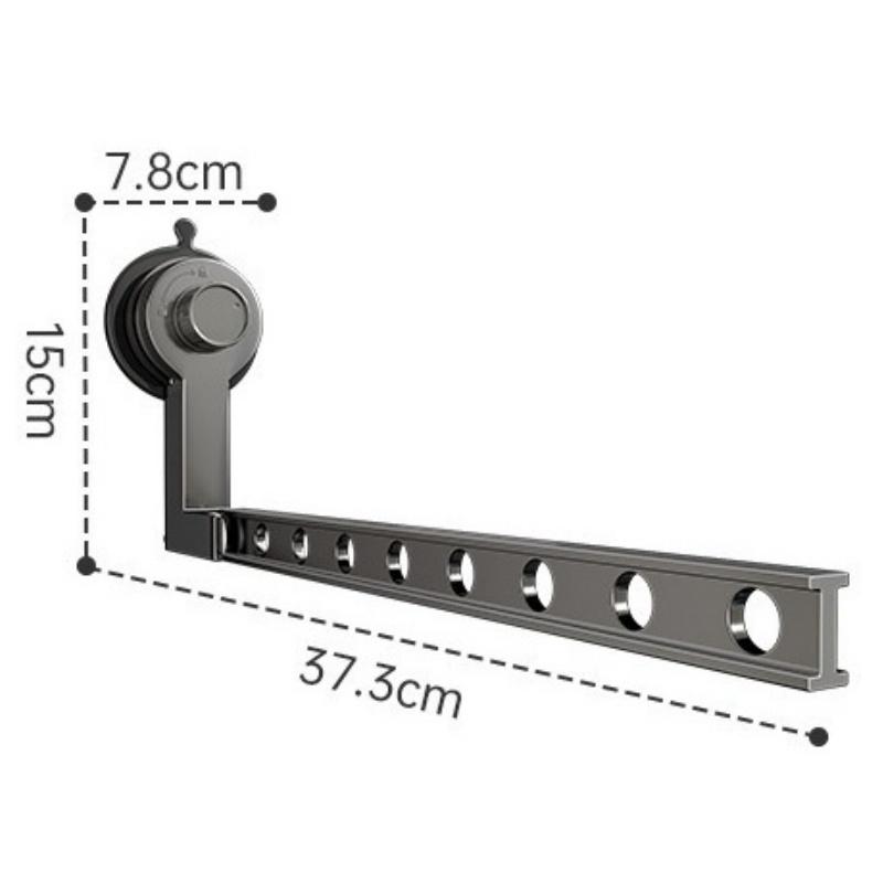 Aluminium Alloy Folding Drying Rack 8-hole Suction Cup Clothes Storage Shelf Outdoor Travel Clothes Hanger No Need To Install