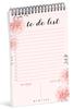 Inkdotpot To Do List Notepad – 6” X 9” Paper Stationery, Floral To Do List Spiral Notepad Daily Checklist-(50 Sheets)