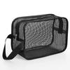 1PC Black Transparent Mesh Cosmetic Bag Handbag Storage Large Capacity Storage Mesh Wash Bag Travel Set Cosmetic Bag