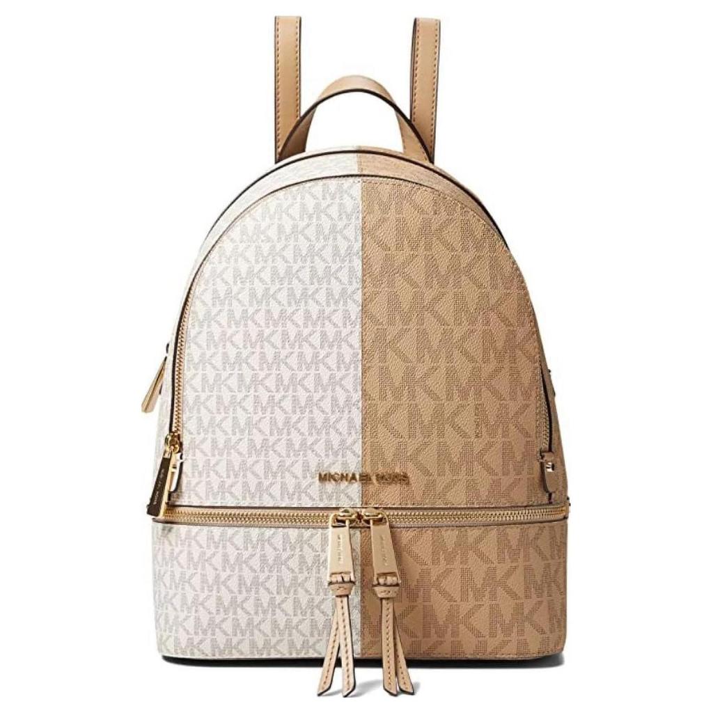 Michael Kors Рюкзак из мягкой кожи с покрытием из холста, средний, женский, ванильный 30S2GEZB8B-VANILLA-MLTI